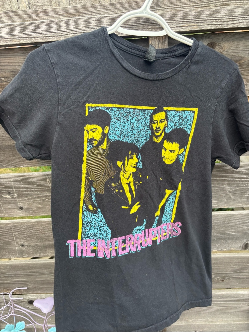 The Interrupters Band Tee with Yellow, Blue & Pink Graphic
